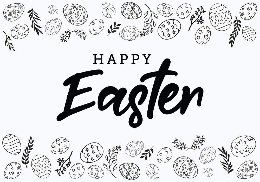 Easter eggs decorative composition