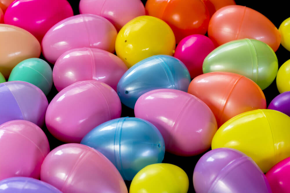 Colorful plastic Easter eggs