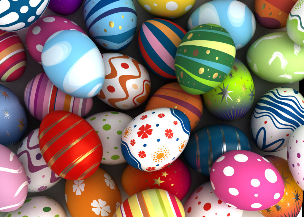 Beautifully decorated Easter eggs