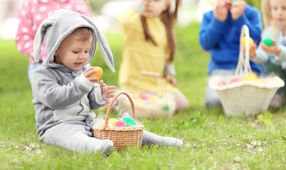Kids at Easter egg hunt